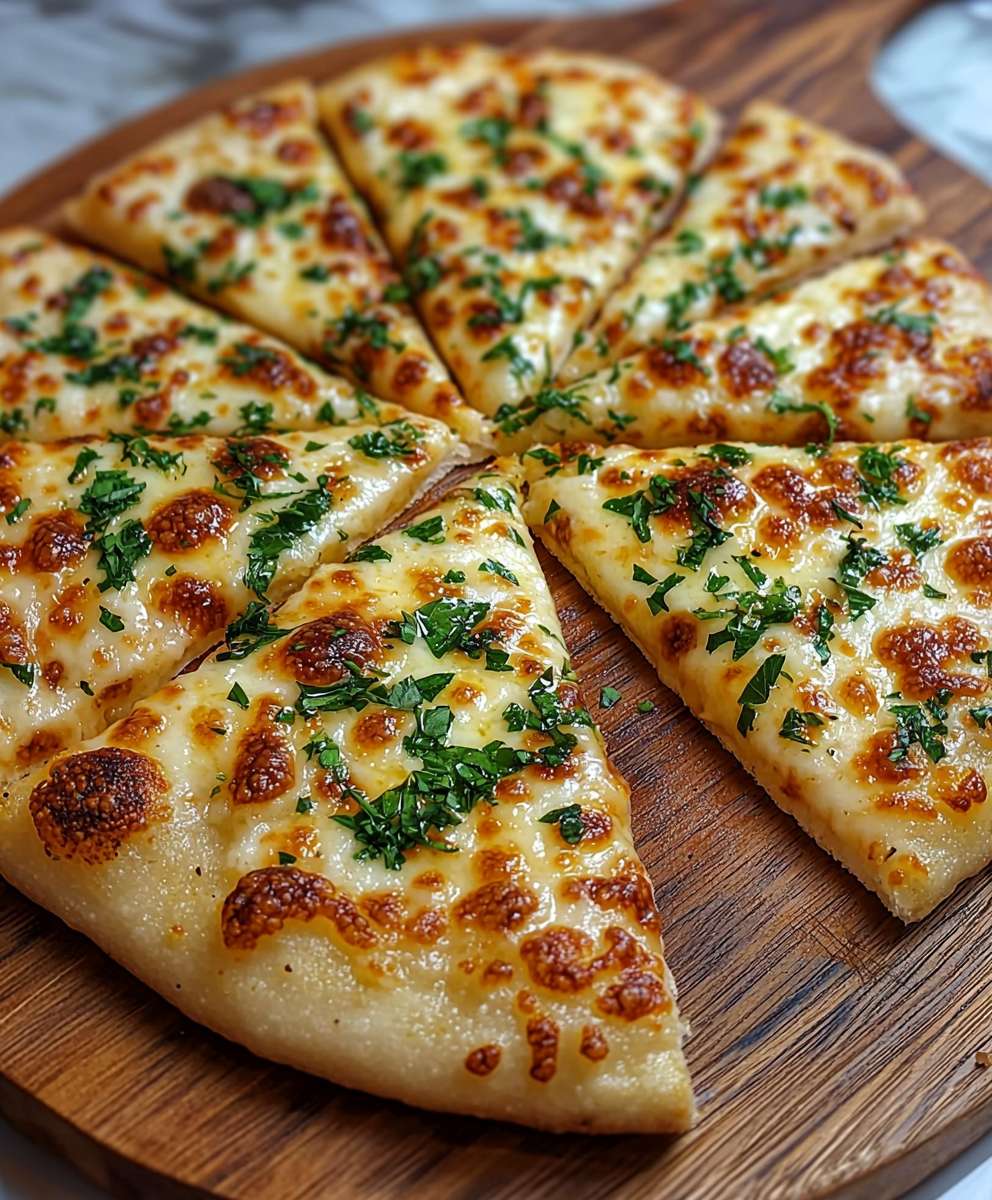 Proteinreiche Käse Knoblauch Pizza