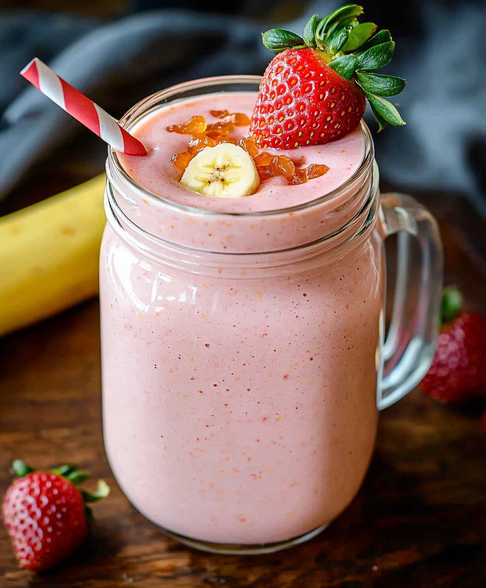 Erdbeer Orangen Bananen Smoothie