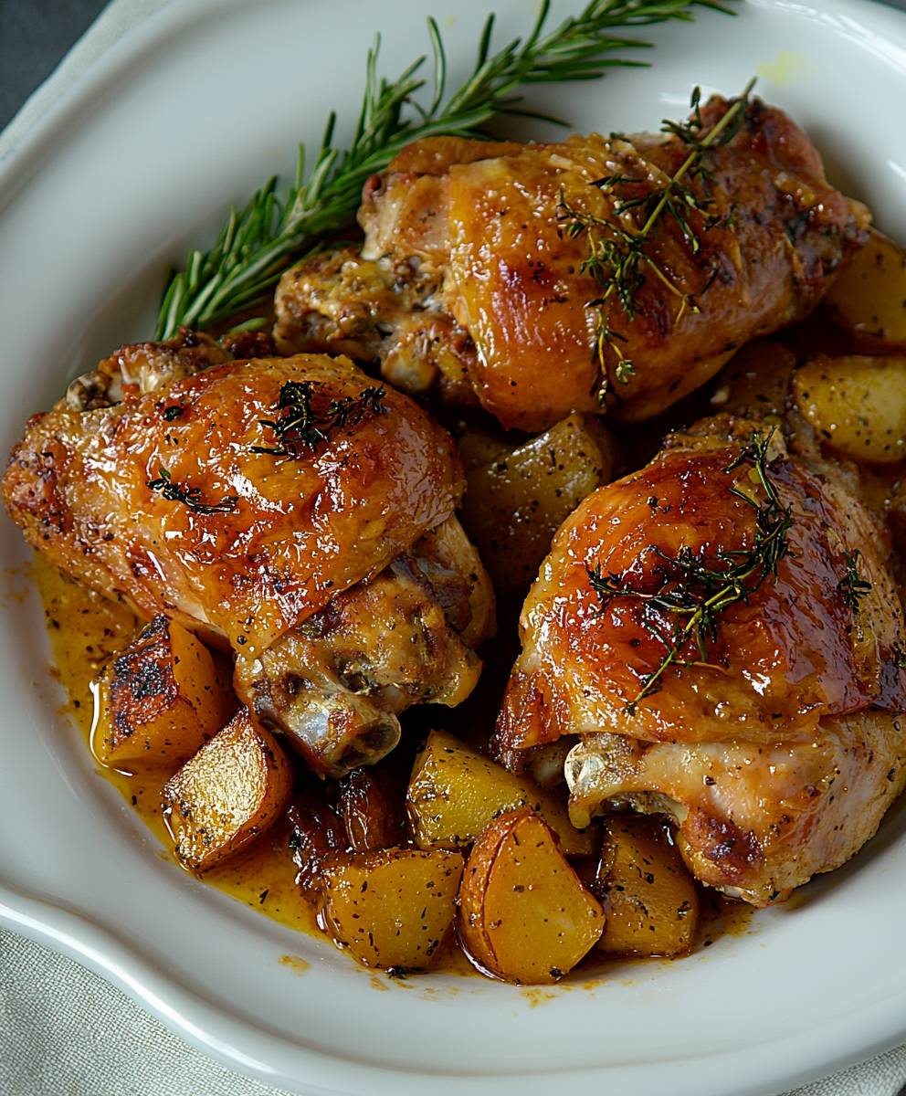 Saftiges gebackenes Hähnchen