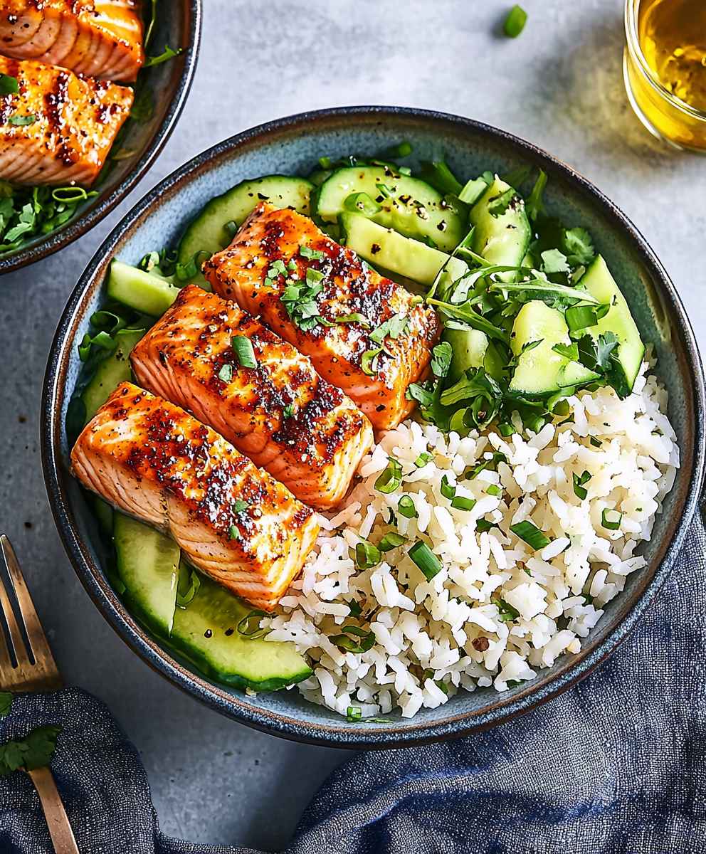 Süß-scharfe Lachs Bowl