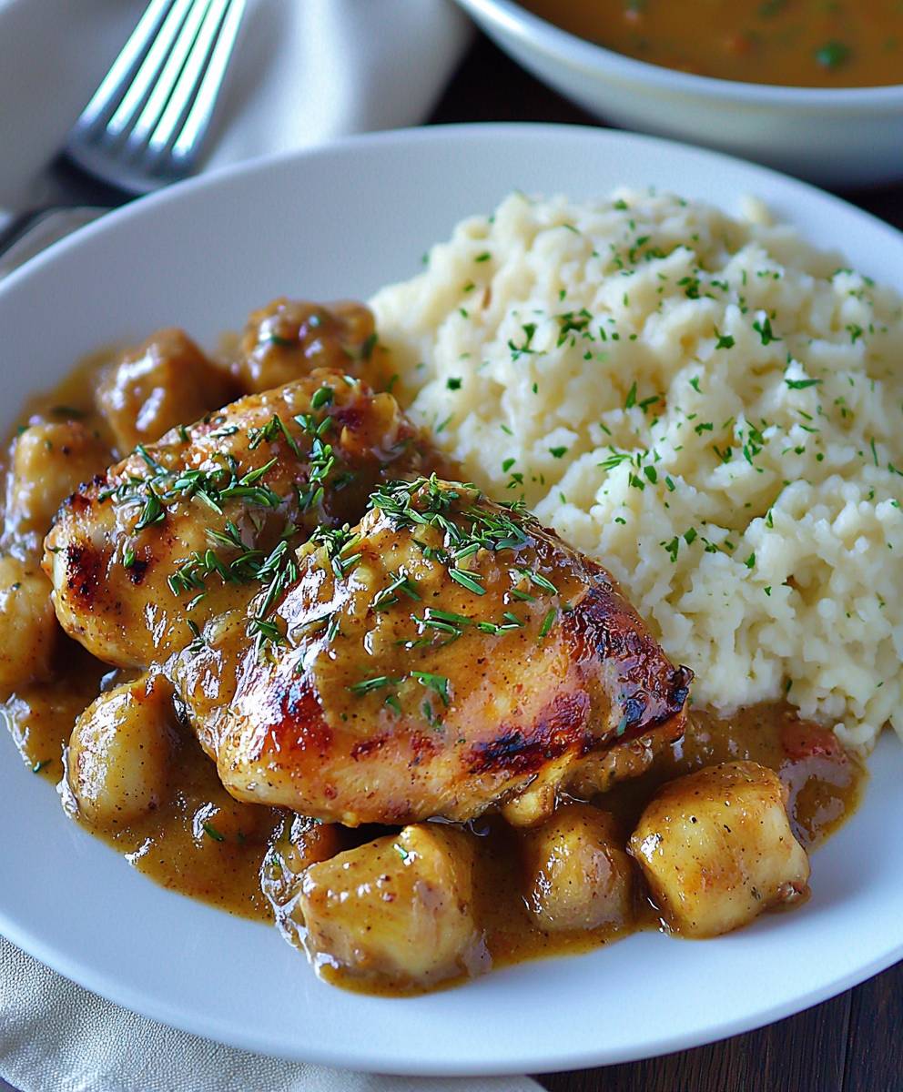 Geschmortes Hähnchen hausgemachte Soße