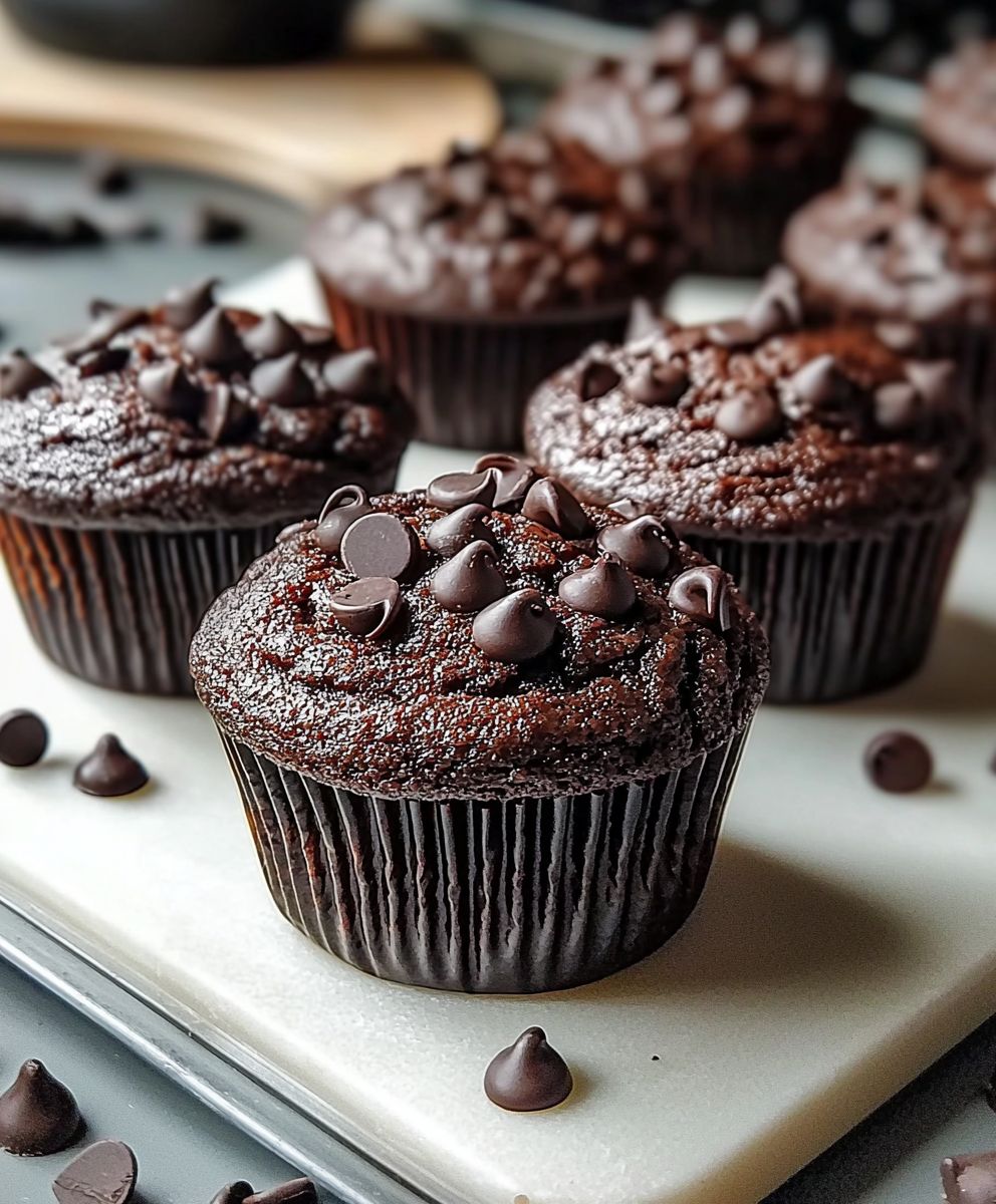 Doppelte Schokoladenmuffins backen