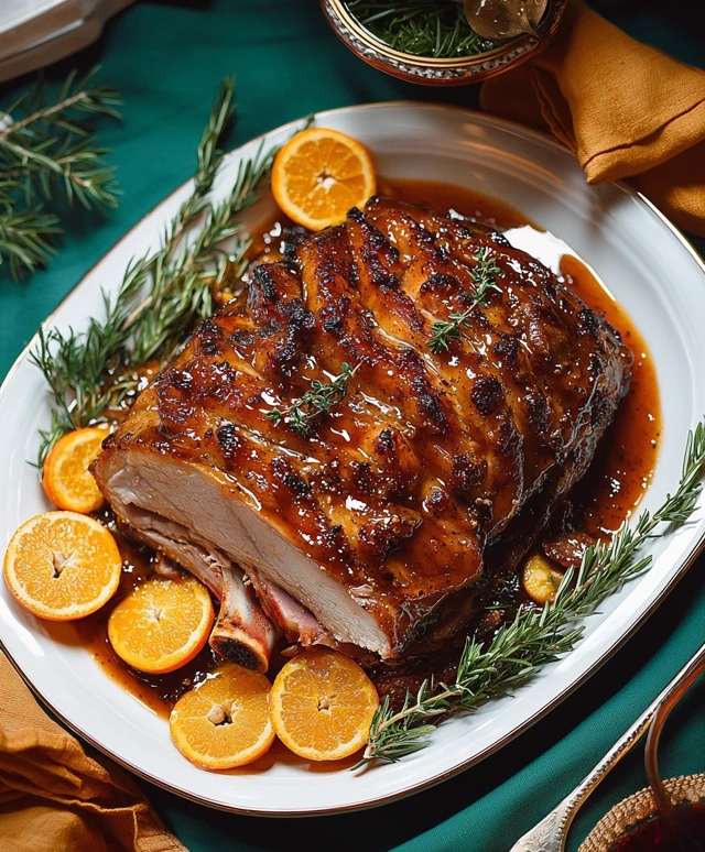 Orangenglasierter Schweinebraten