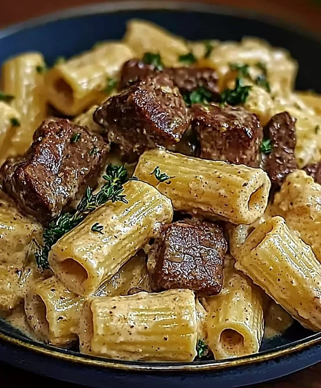 Cremiges Parmesan Rindfleisch Pasta