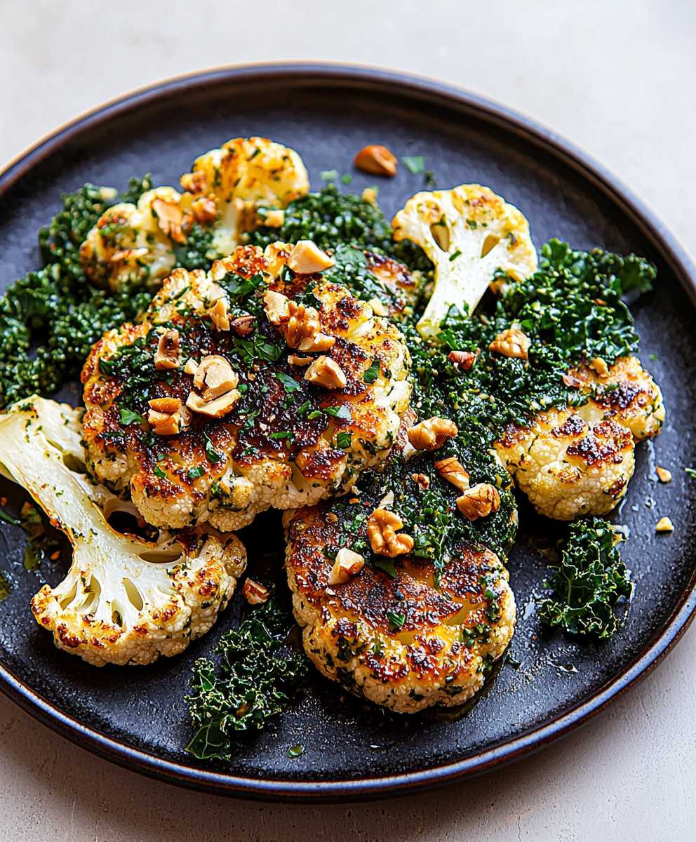 Blumenkohlsteak mit Pesto
