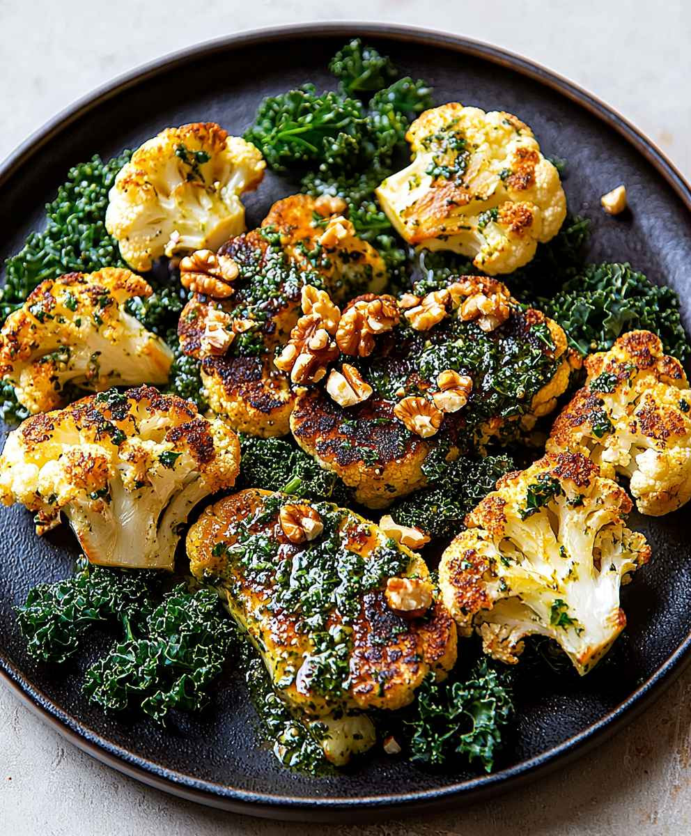 Blumenkohlsteak mit Pesto