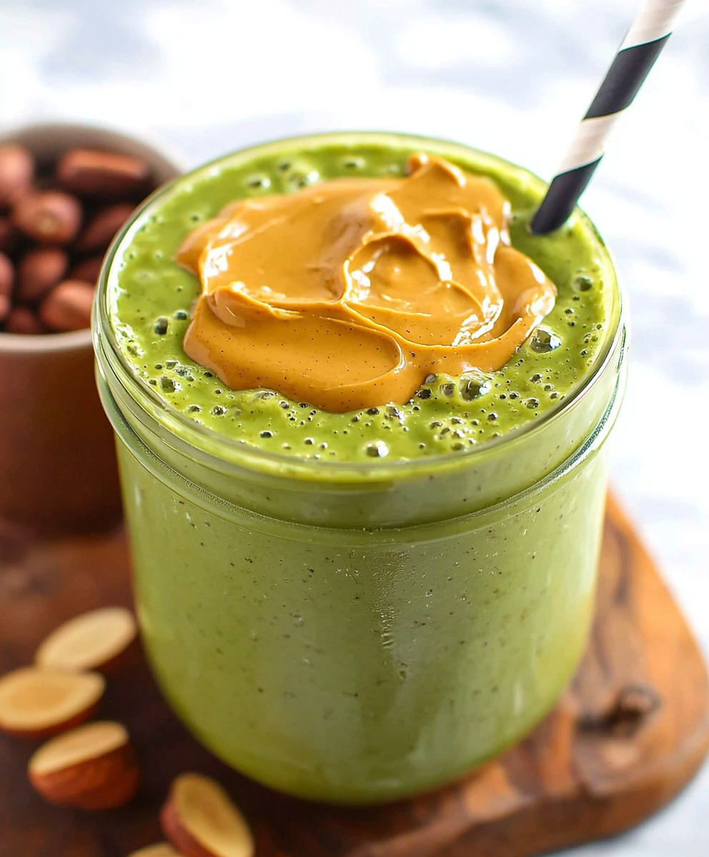 Grüner Smoothie Erdnussbutter