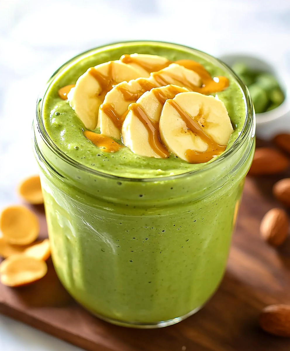 Grüner Smoothie Erdnussbutter
