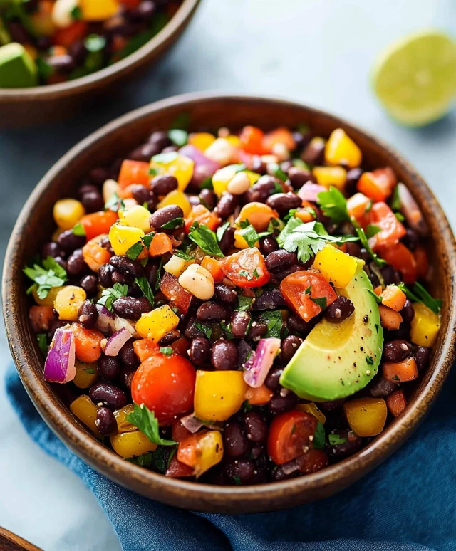 schwarzer Bohnensalat frisch