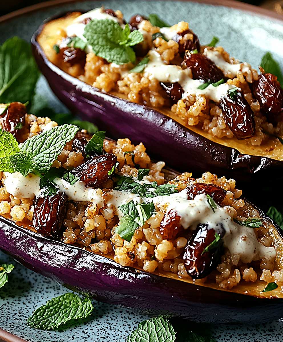 Auberginen Dattel Mandel Couscous