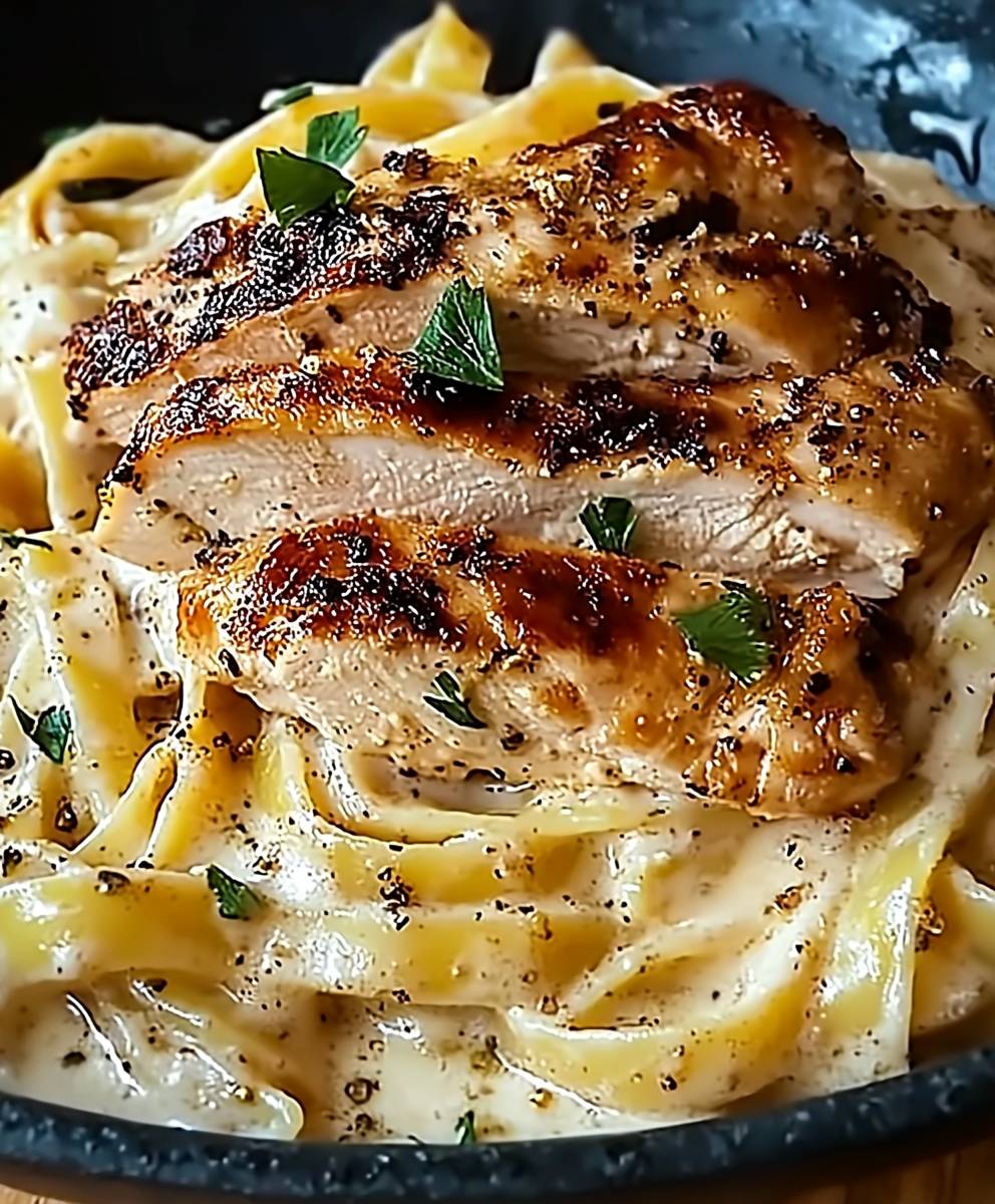 Pasta Alfredo Hähnchen