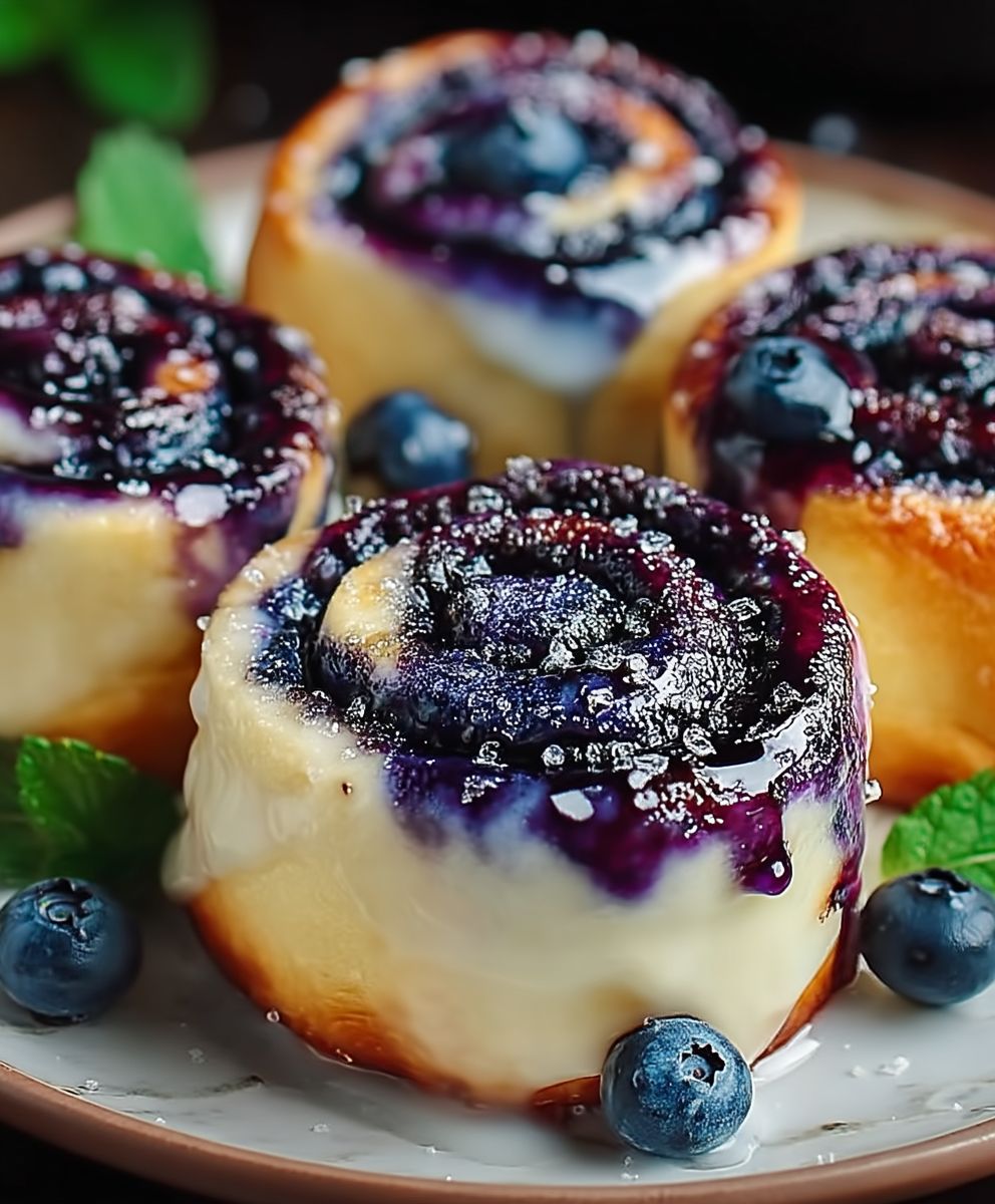 Blaubeer Käsekuchen Rollen