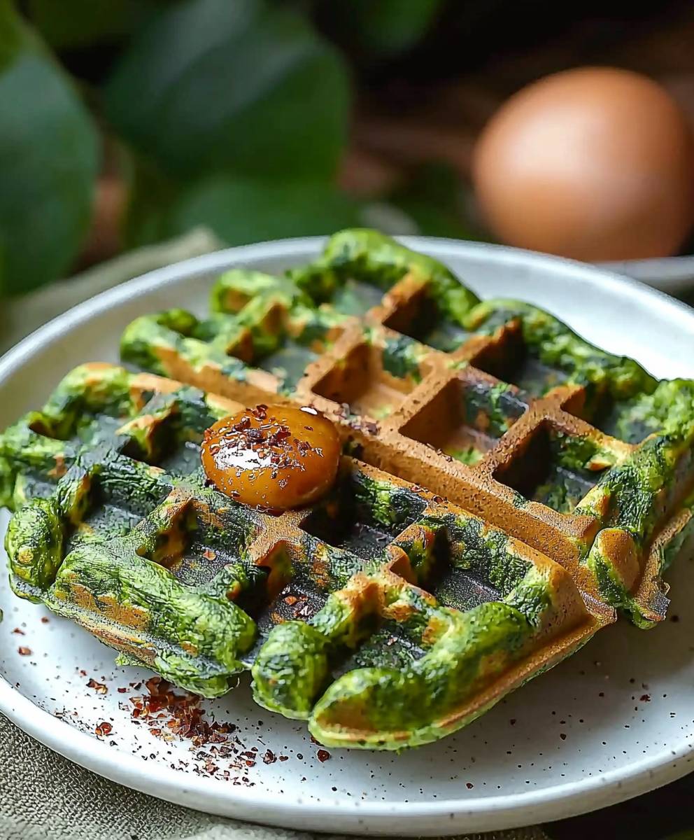 Spinatwaffeln backen