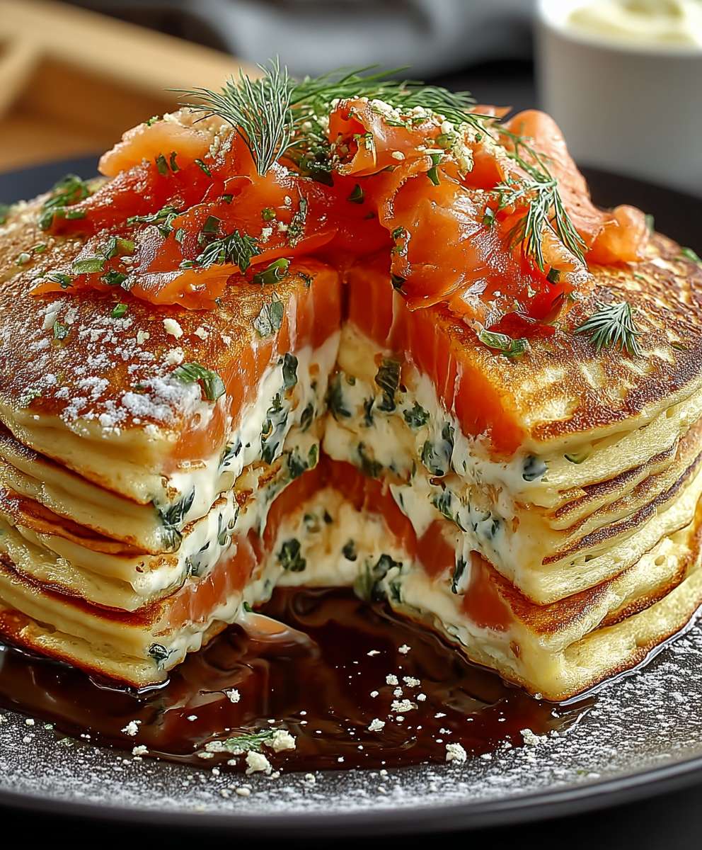 Lachs Pfannkuchen Torte