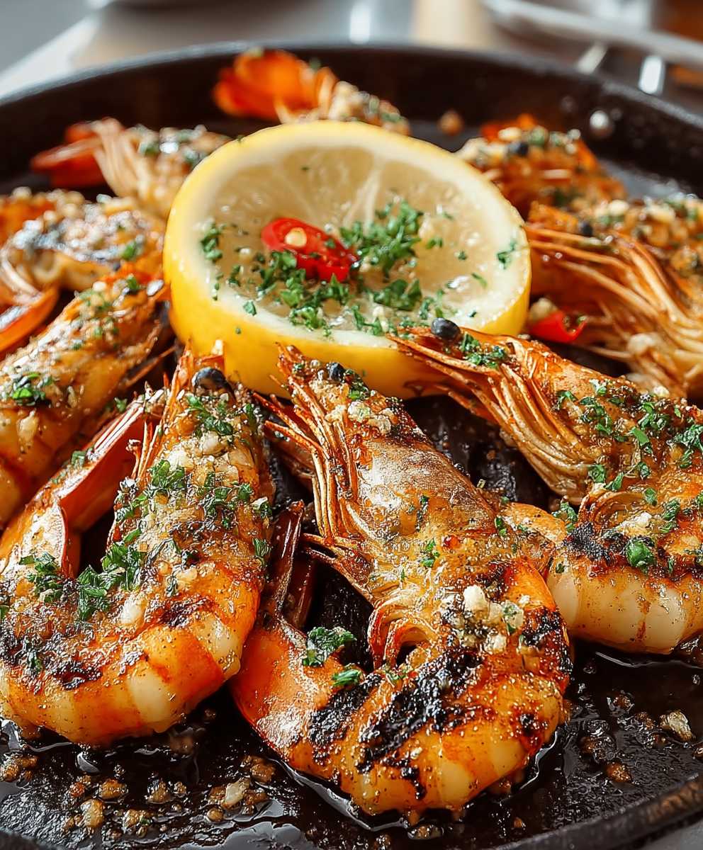 Grillgarnelen Knoblauch Zitrone Chili