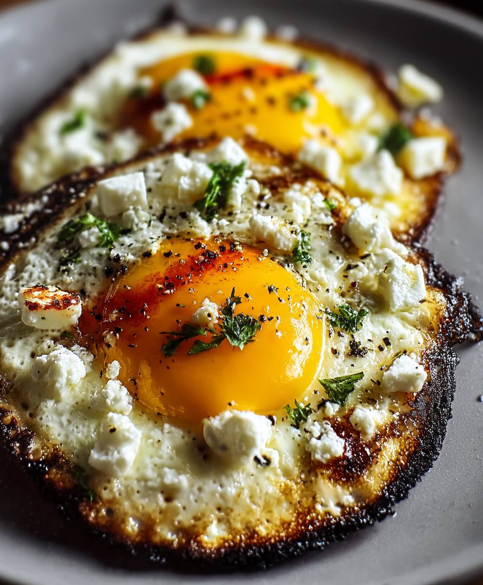 Knusprige Feta Spiegeleier