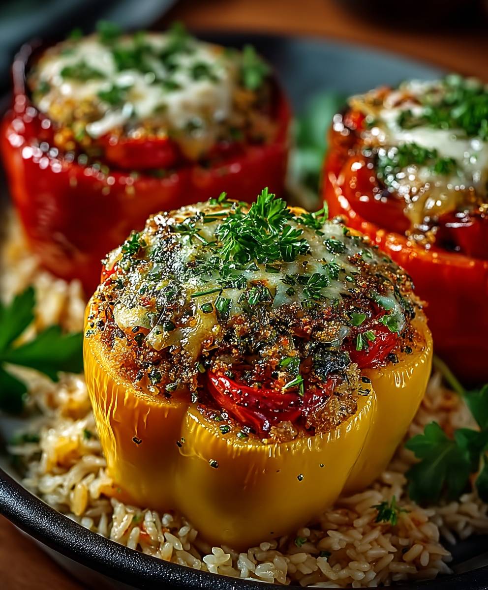 Gefüllte Paprika vegetarisch Reis