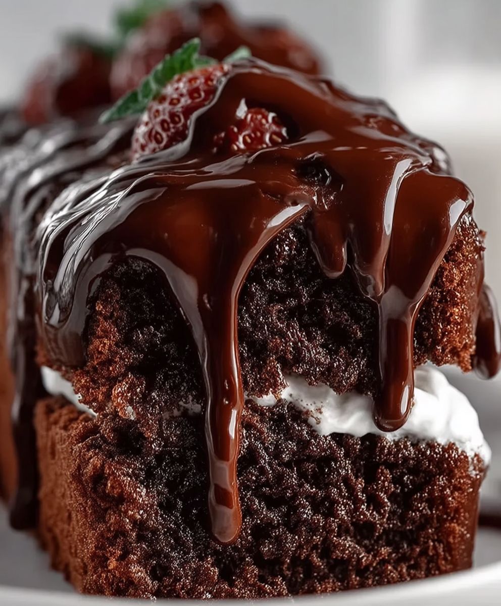 Schokoladenkuchen mit saurer Sahne