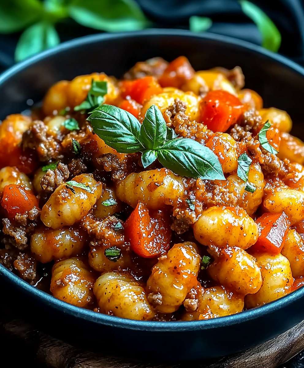 Gnocchi Pfanne Hackfleisch Paprika