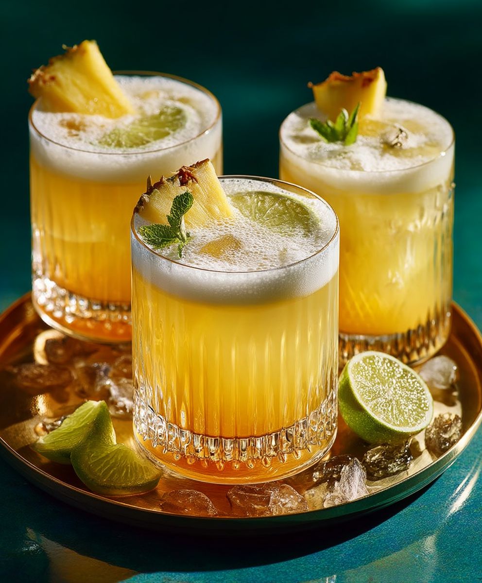 Ananas Limetten Ingwer Cocktail
