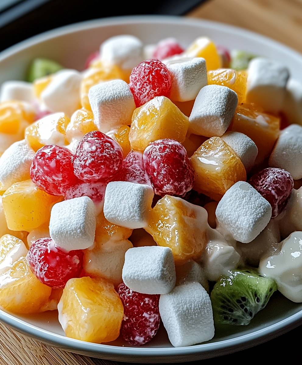 Obstsalat mit Marshmallows