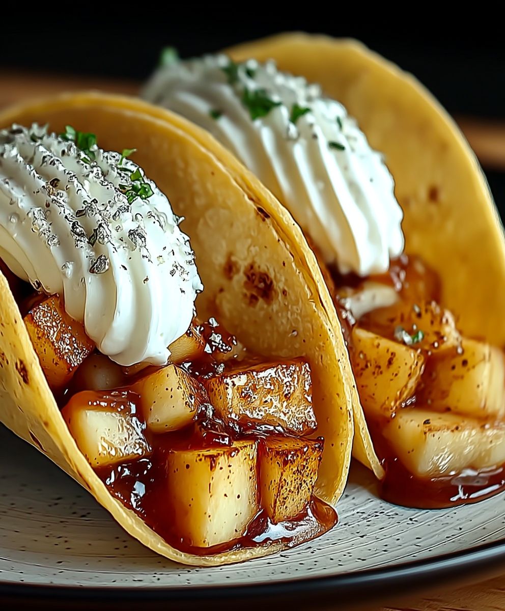 Apfel Käsekuchen Tacos