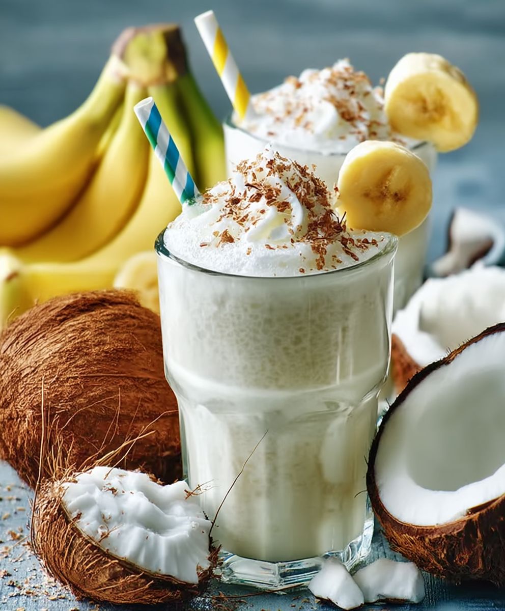 Anti Stress Getränk Kokosnuss Banane