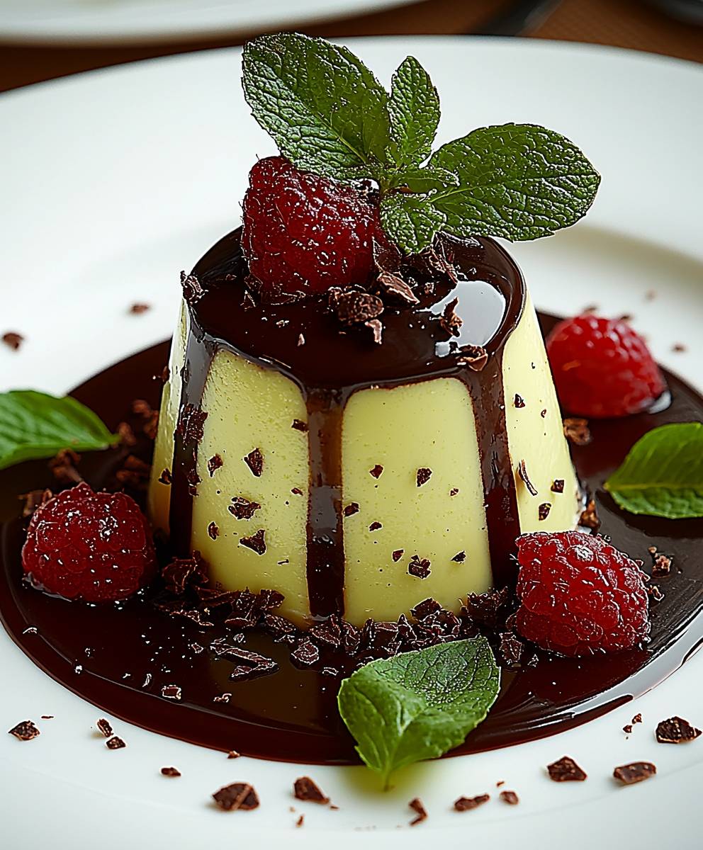 Schokoladen Pandan Panna Cotta