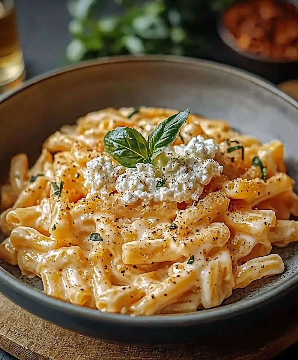 Protein Nudeln Hüttenkäse