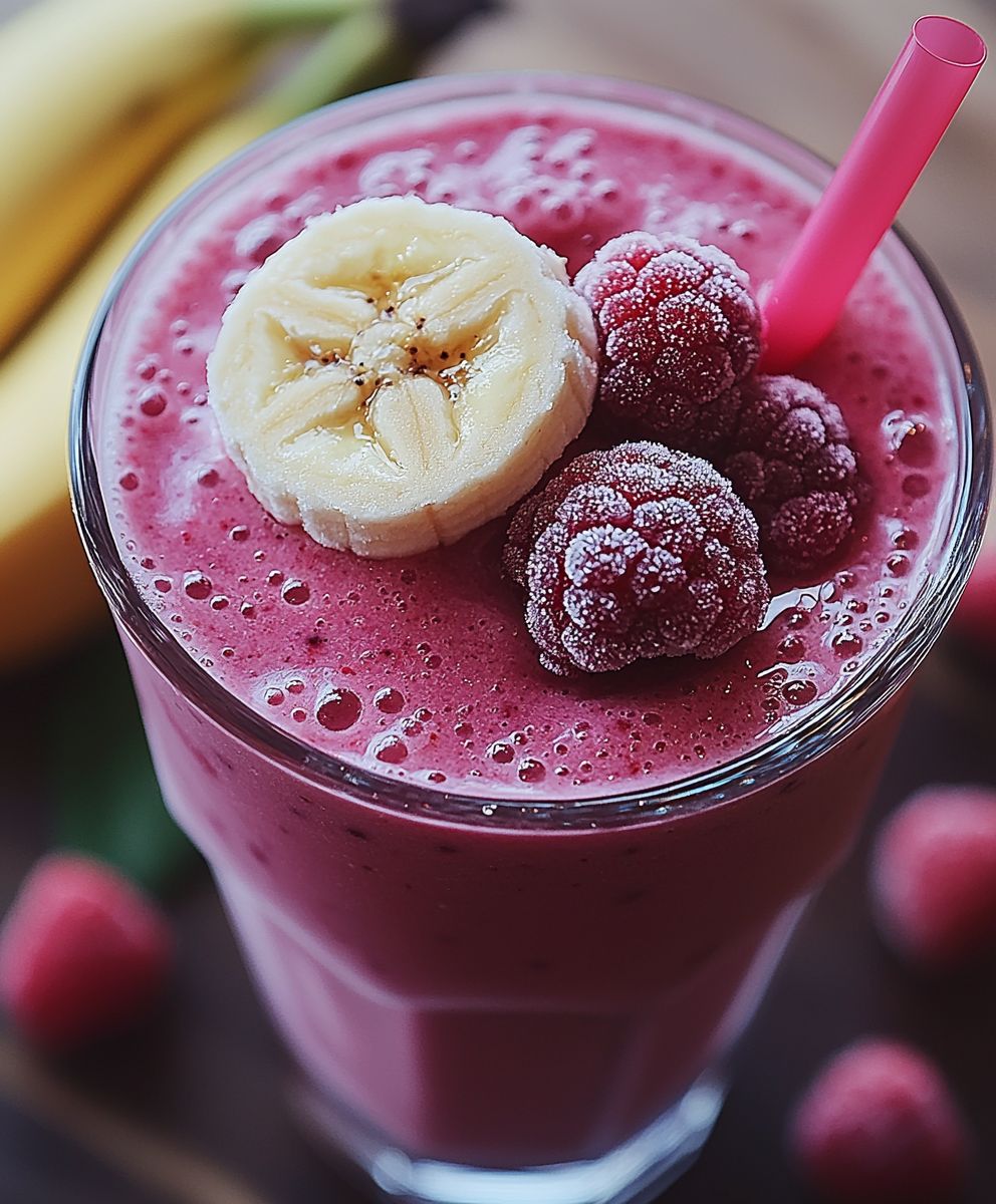 Gefrorener Bananen Beeren Powerdrink