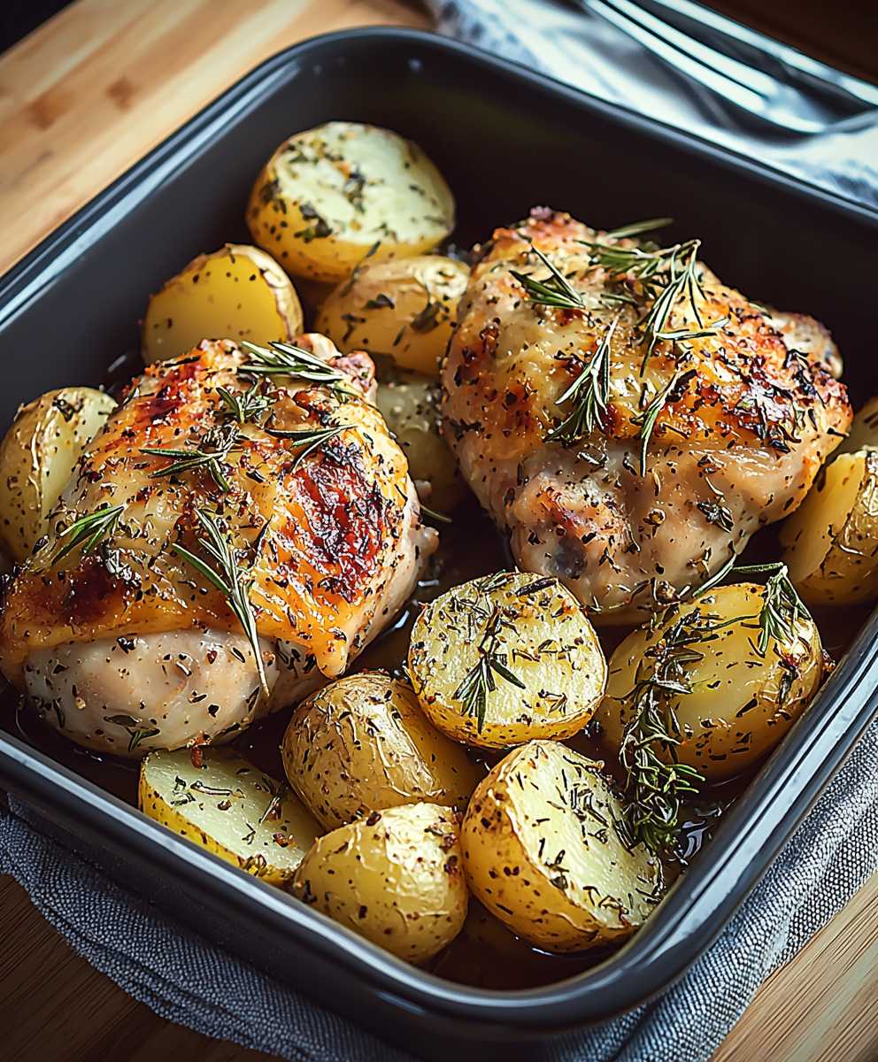 Mediterranes Ofenhähnchen mit Kartoffeln