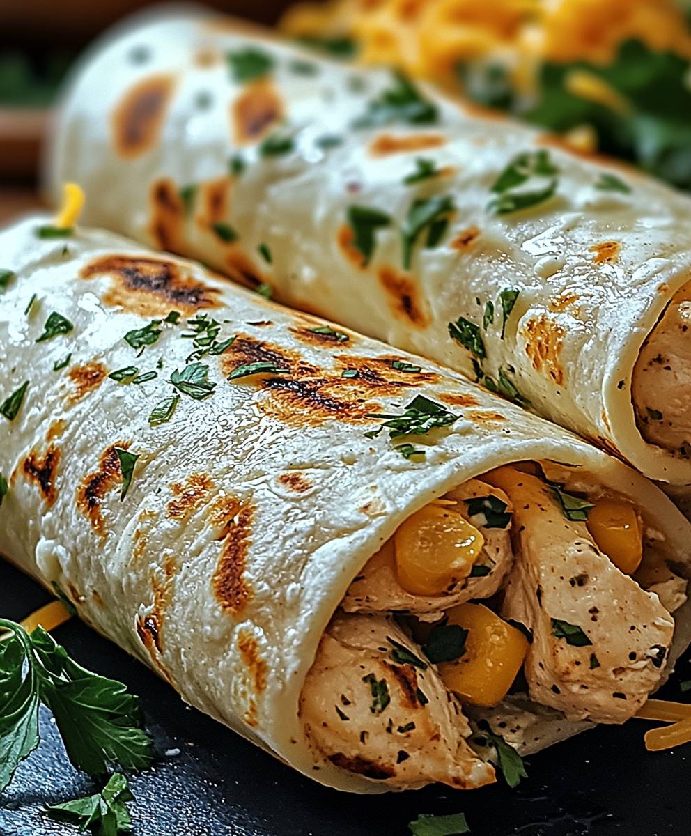 Hähnchen Wraps mit Knoblauch