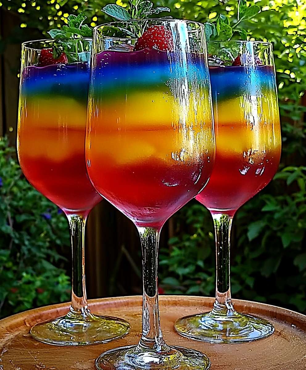 Regenbogen Cocktail selber machen