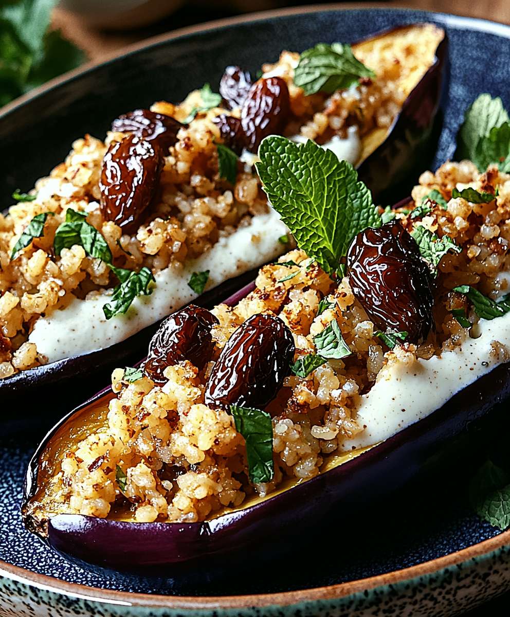 Auberginen Dattel Mandel Couscous