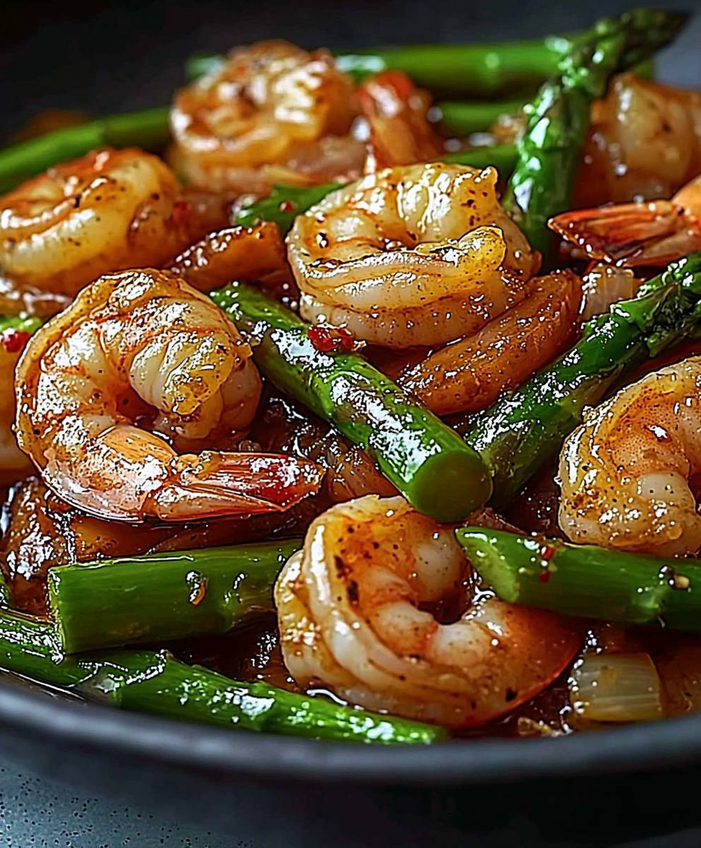 Garnelen Spargel Stir Fry