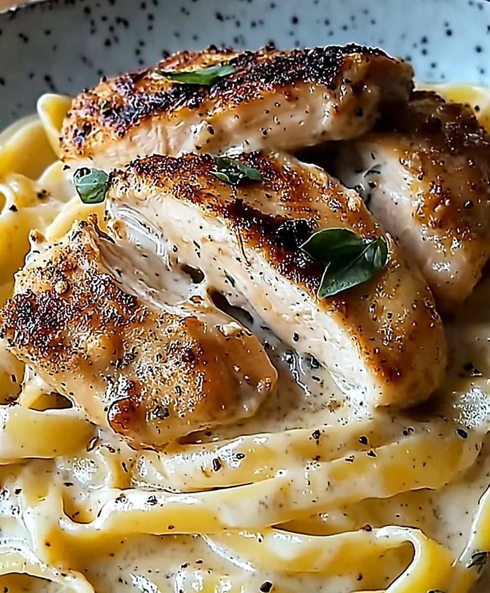 Pasta Alfredo Hähnchen