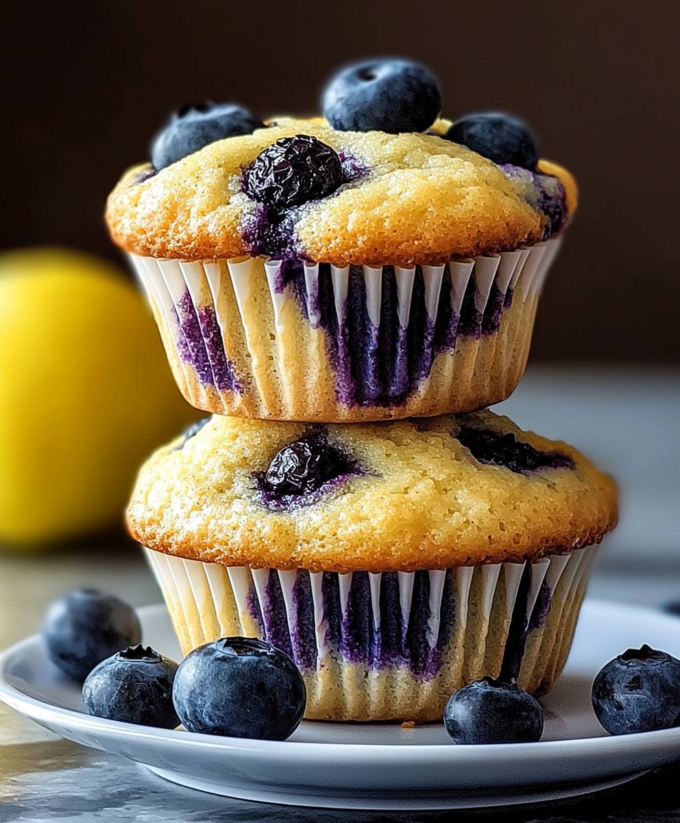 Zitronen Blaubeer Muffins backen