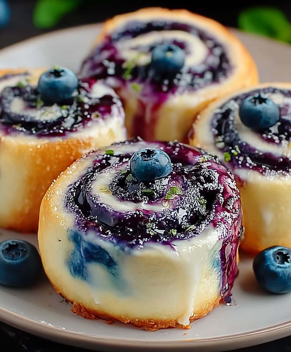 Blaubeer Käsekuchen Rollen