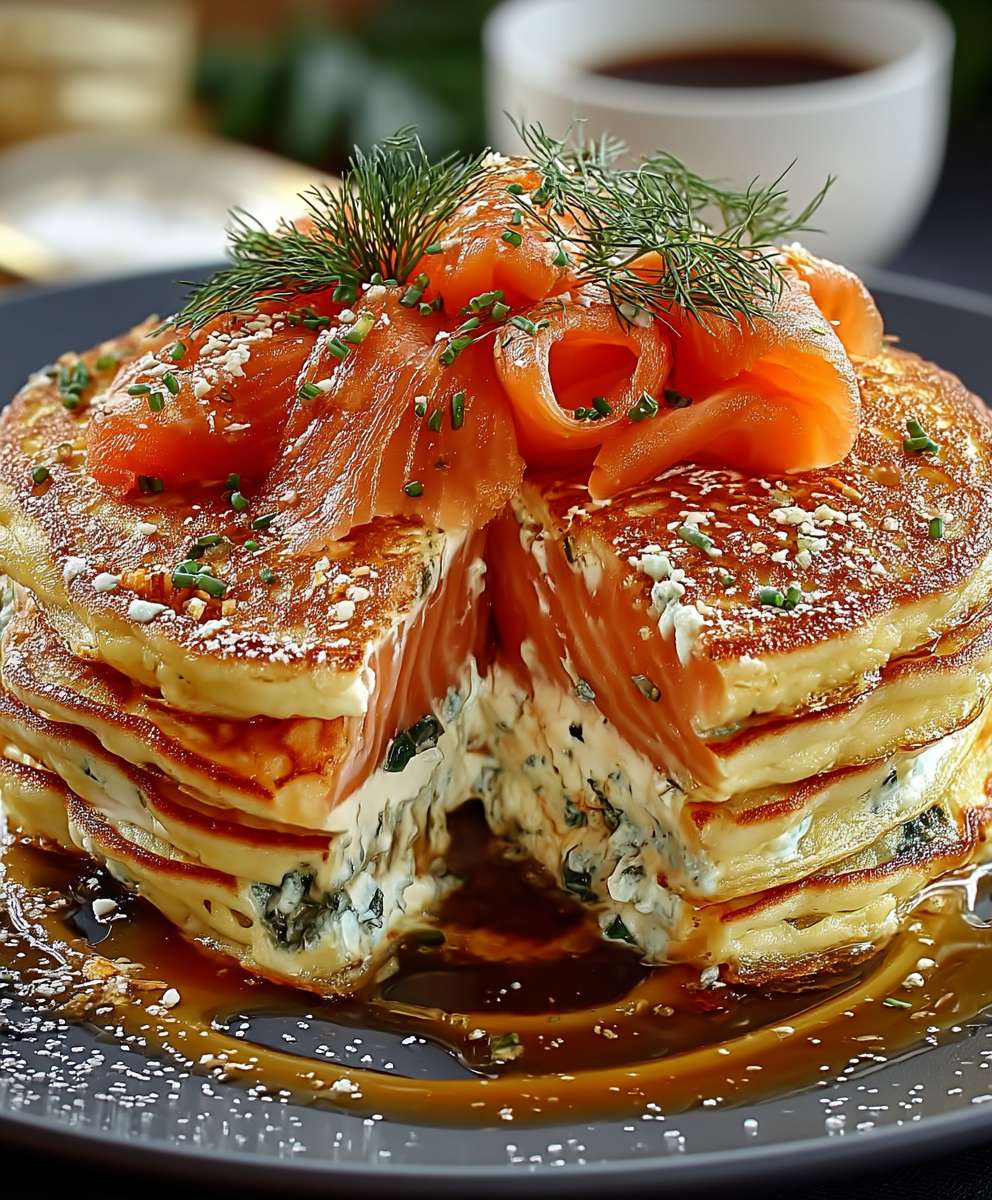 Lachs Pfannkuchen Torte