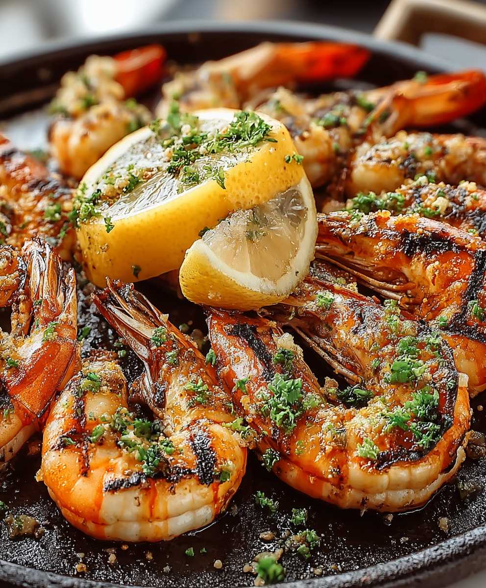 Grillgarnelen Knoblauch Zitrone Chili