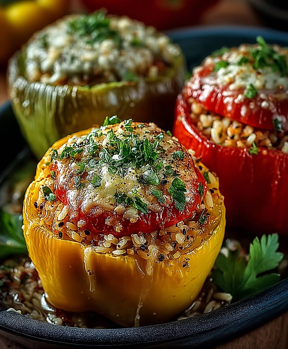 Gefüllte Paprika vegetarisch Reis