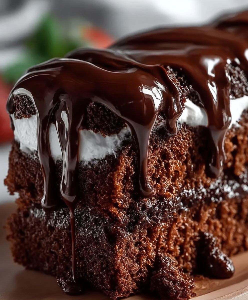 Schokoladenkuchen mit saurer Sahne