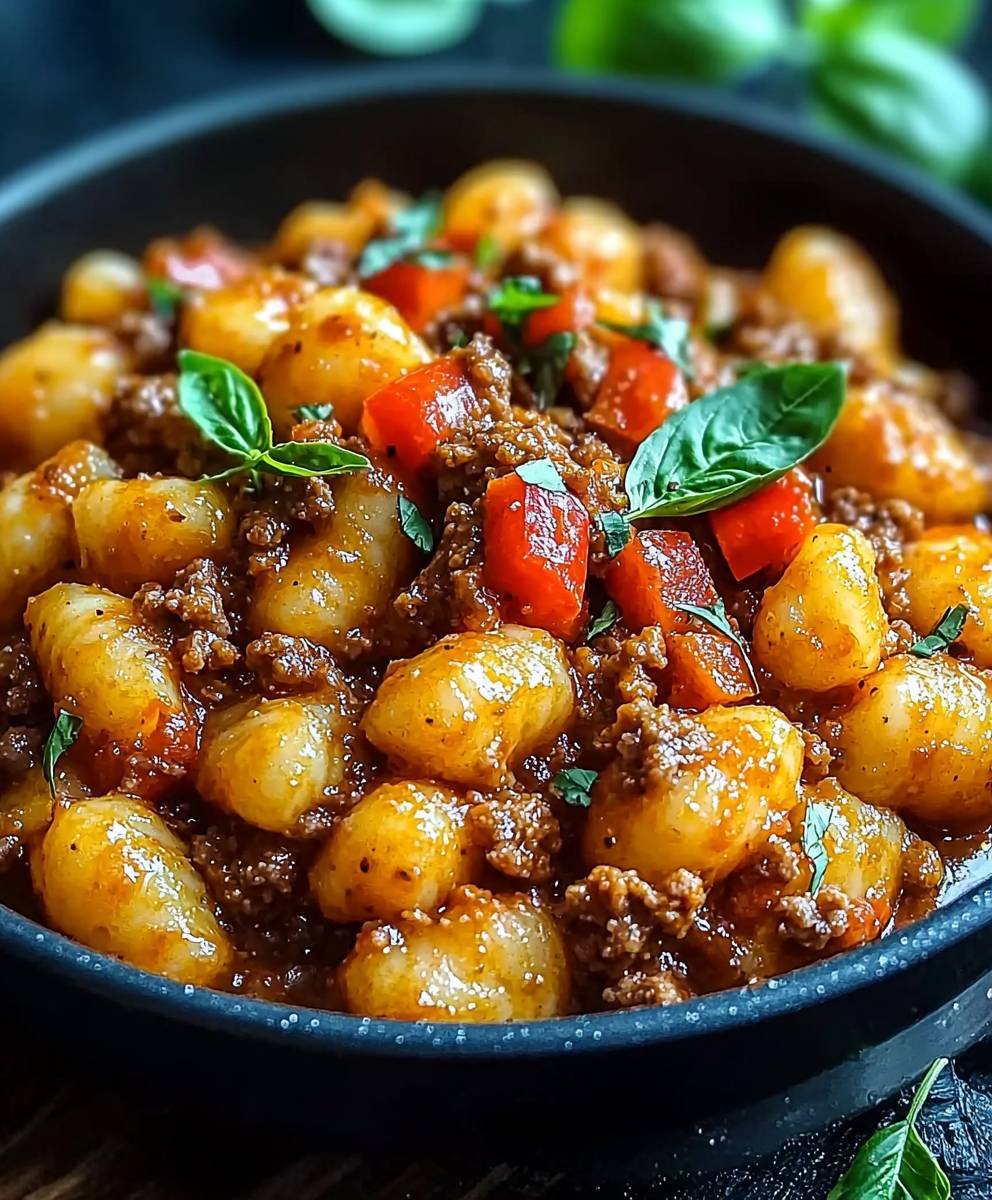Gnocchi Pfanne Hackfleisch Paprika