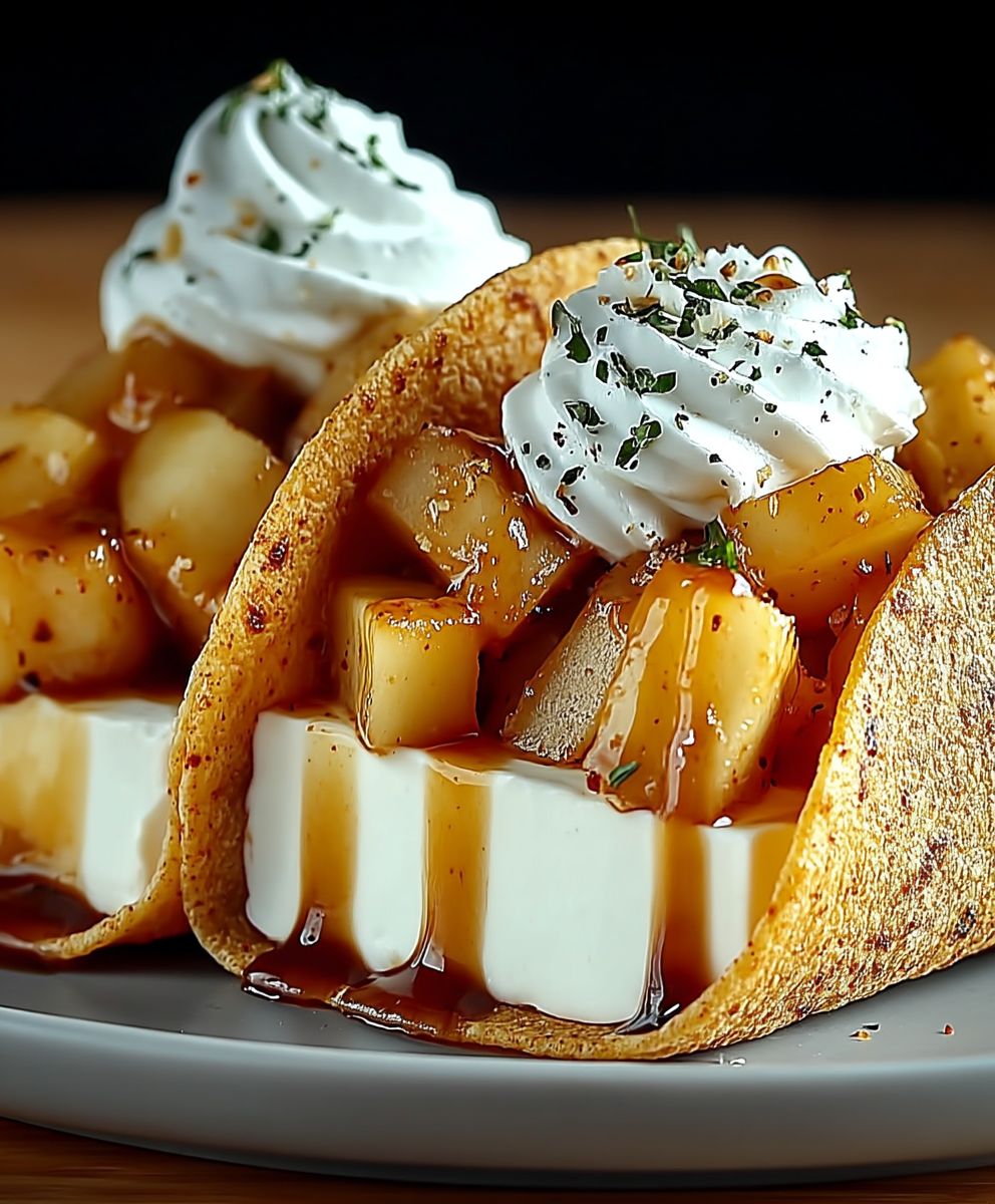 Apfel Käsekuchen Tacos