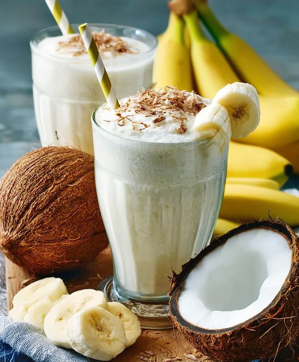 Anti Stress Getränk Kokosnuss Banane