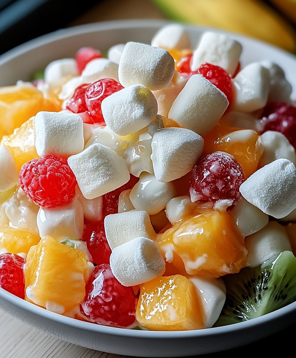 Obstsalat mit Marshmallows