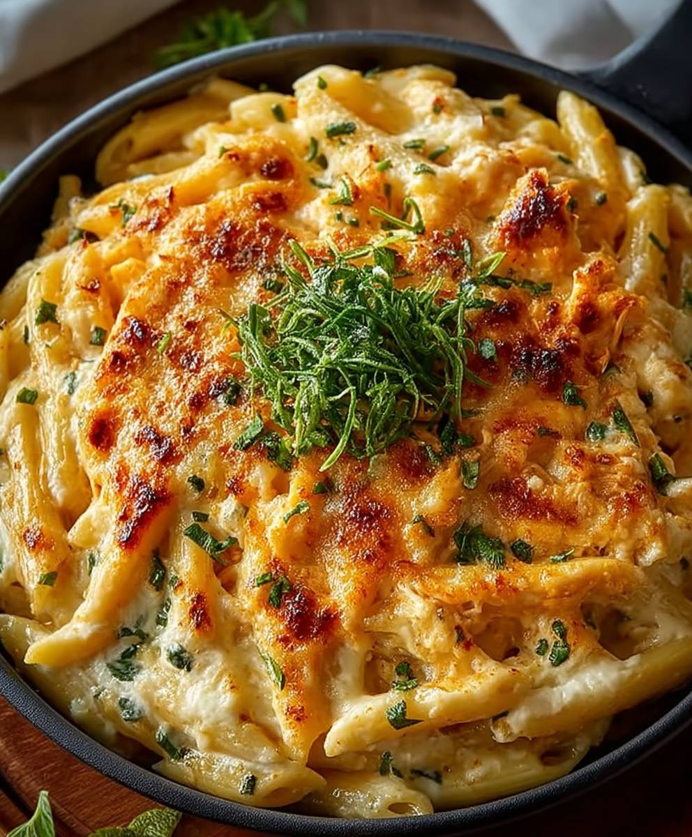 Büffelhuhn Alfredo Nudeln