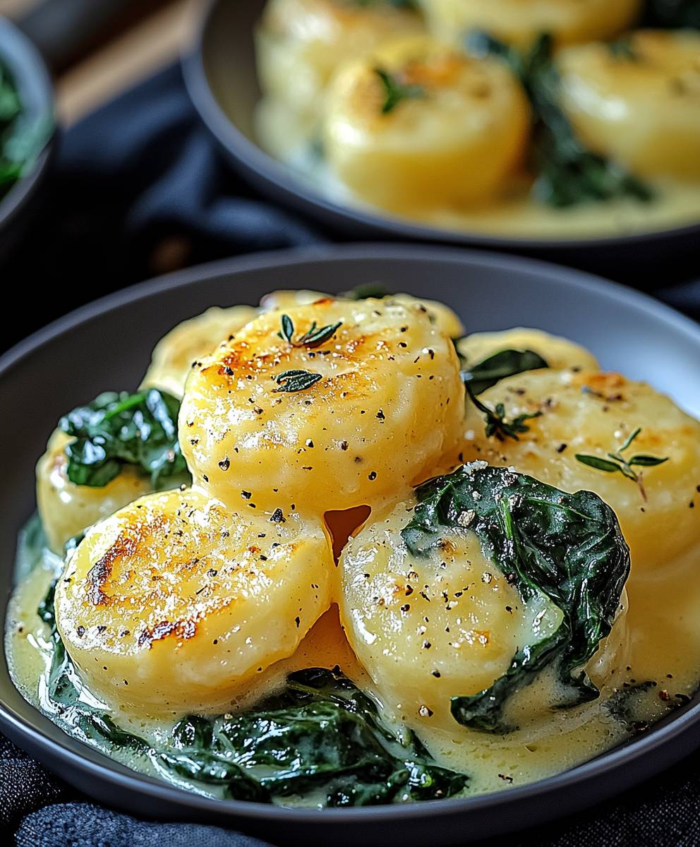 Cremige Spinatkartoffeln