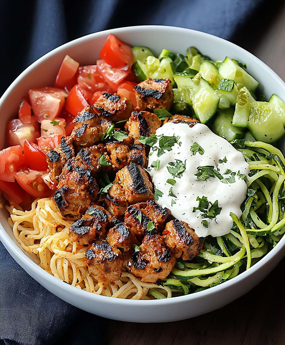 Kebab Schale mit Nudeln