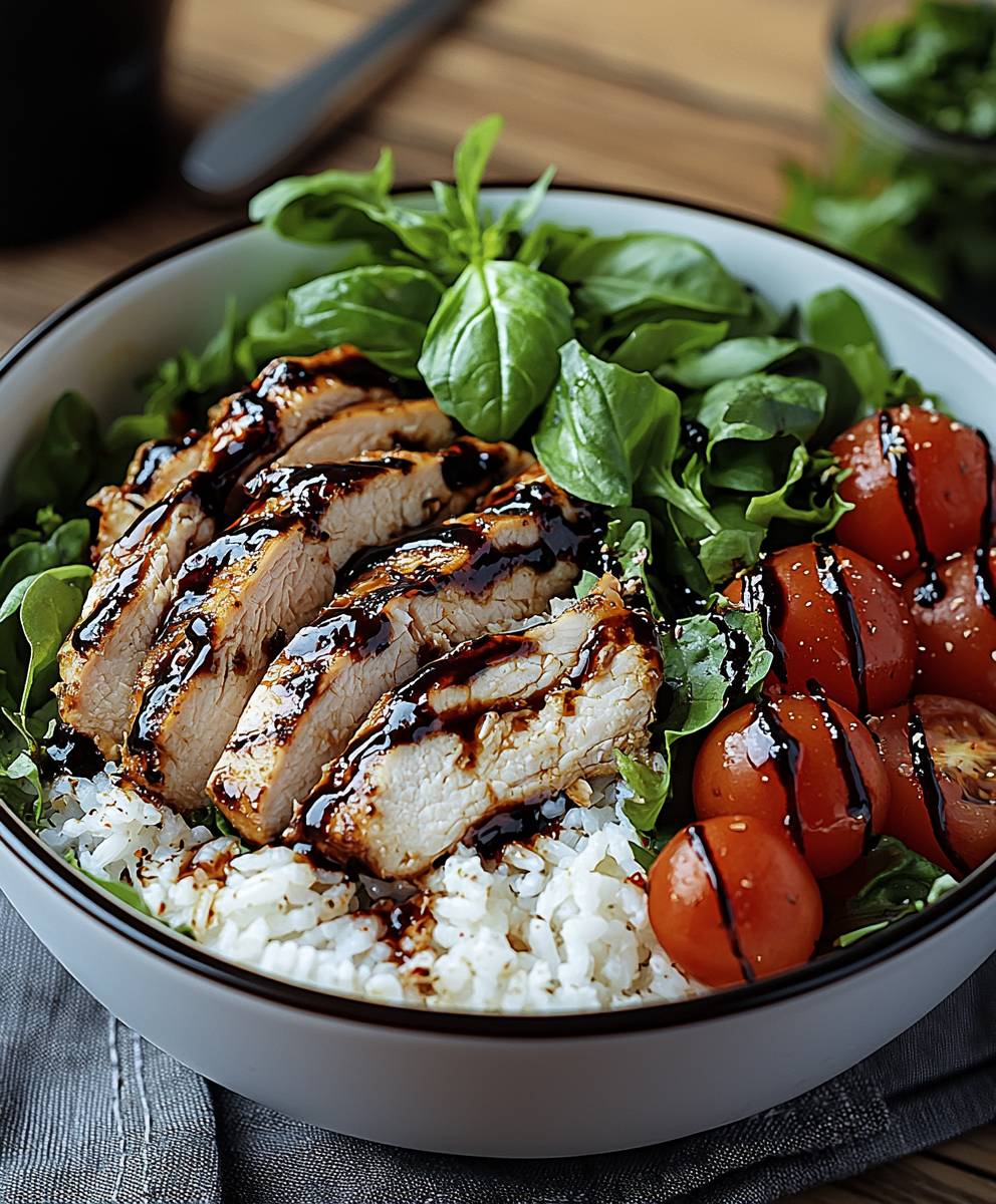 Caprese Salat Bowl Hähnchen